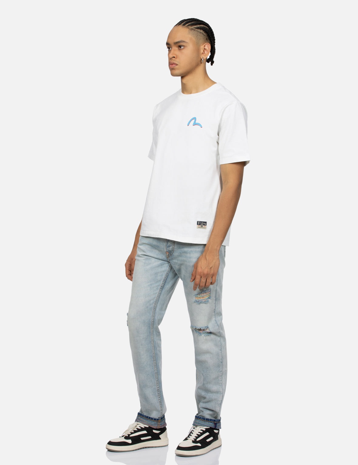 Distressed Seagull Pocket Slim Fit Jeans #2010 - 4