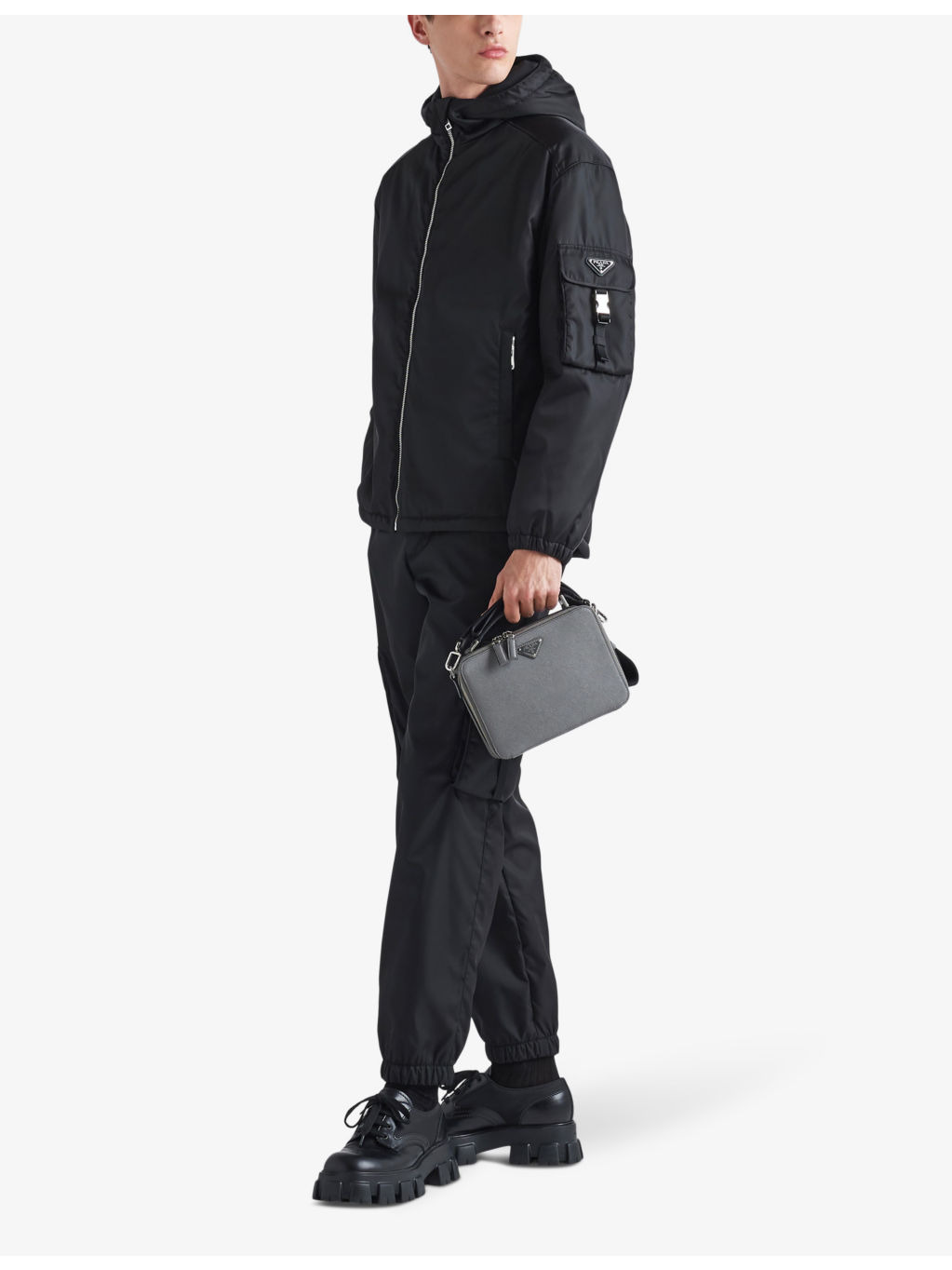 Re-Nylon buckle-embellished tapered slim-fit recycled-nylon trousers - 2