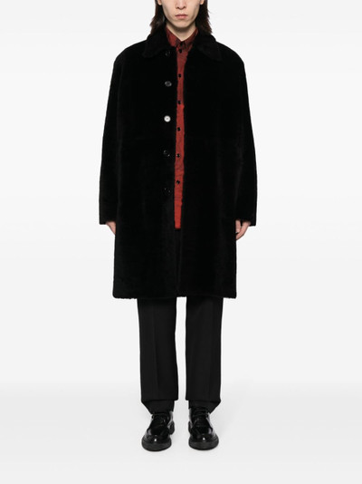 Paul Smith single-breasted leather coat outlook
