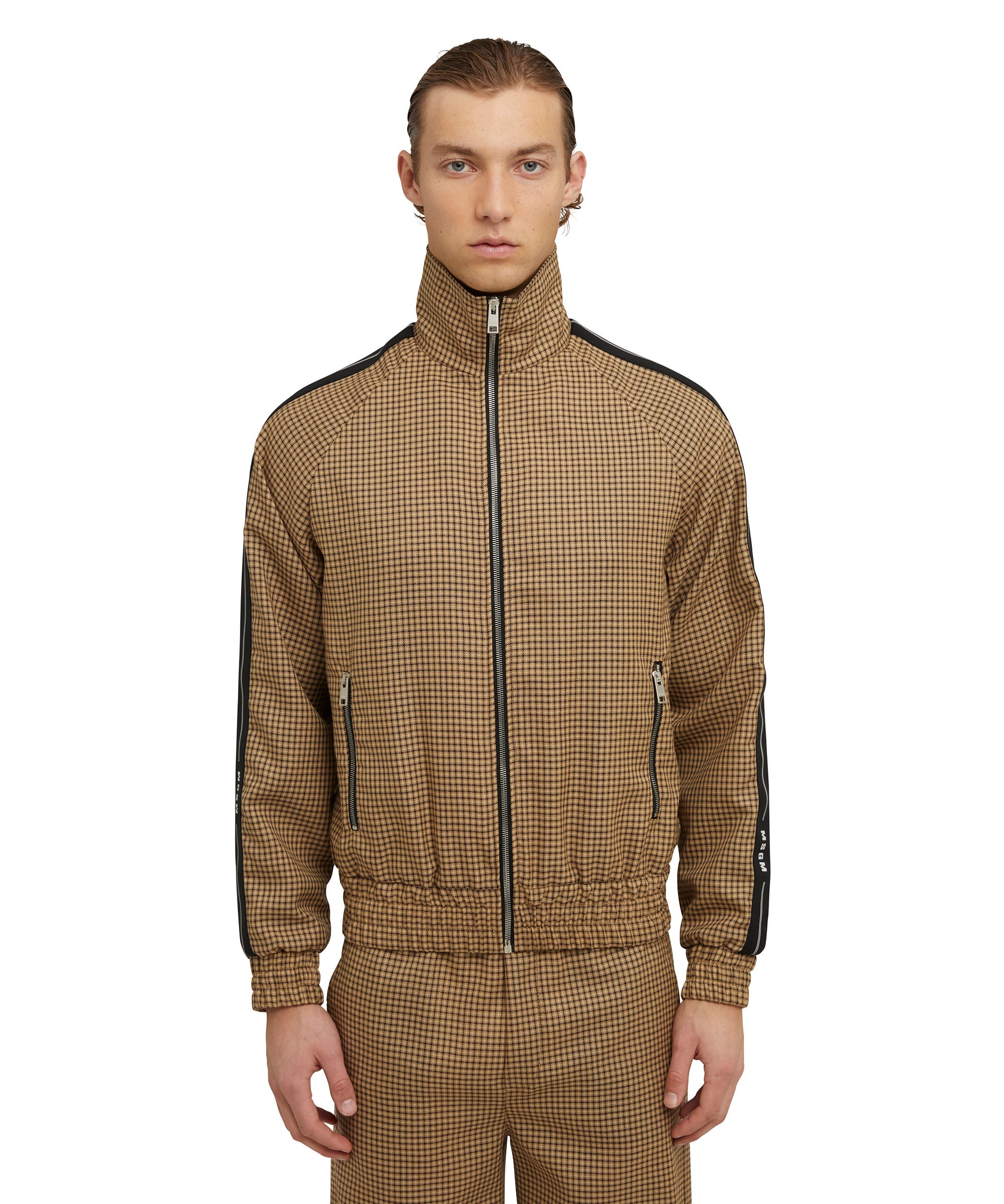 Wool bomber jacket with "Micro Check Wool" pattern - 2