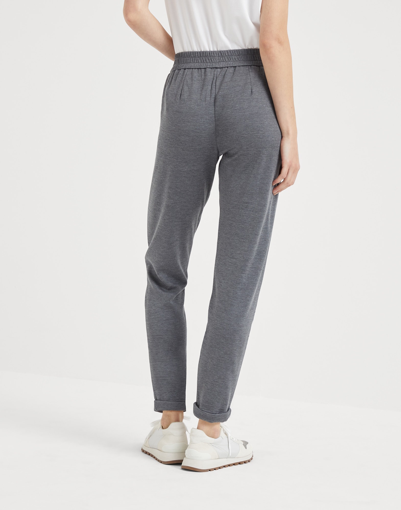 Cotton and silk interlock trousers with shiny pocket detail - 2