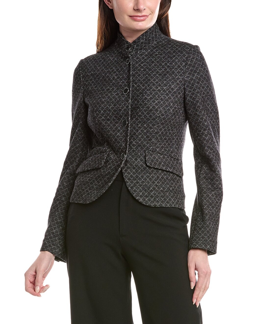 rag & bone Slade Crop Jacquard Wool-Blend Jacket - 1