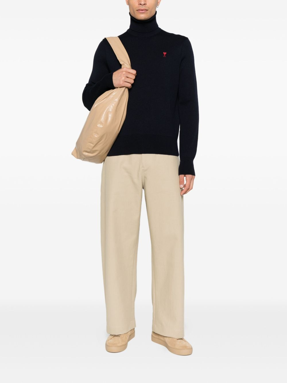 heart-embroidered turtleneck sweater - 2