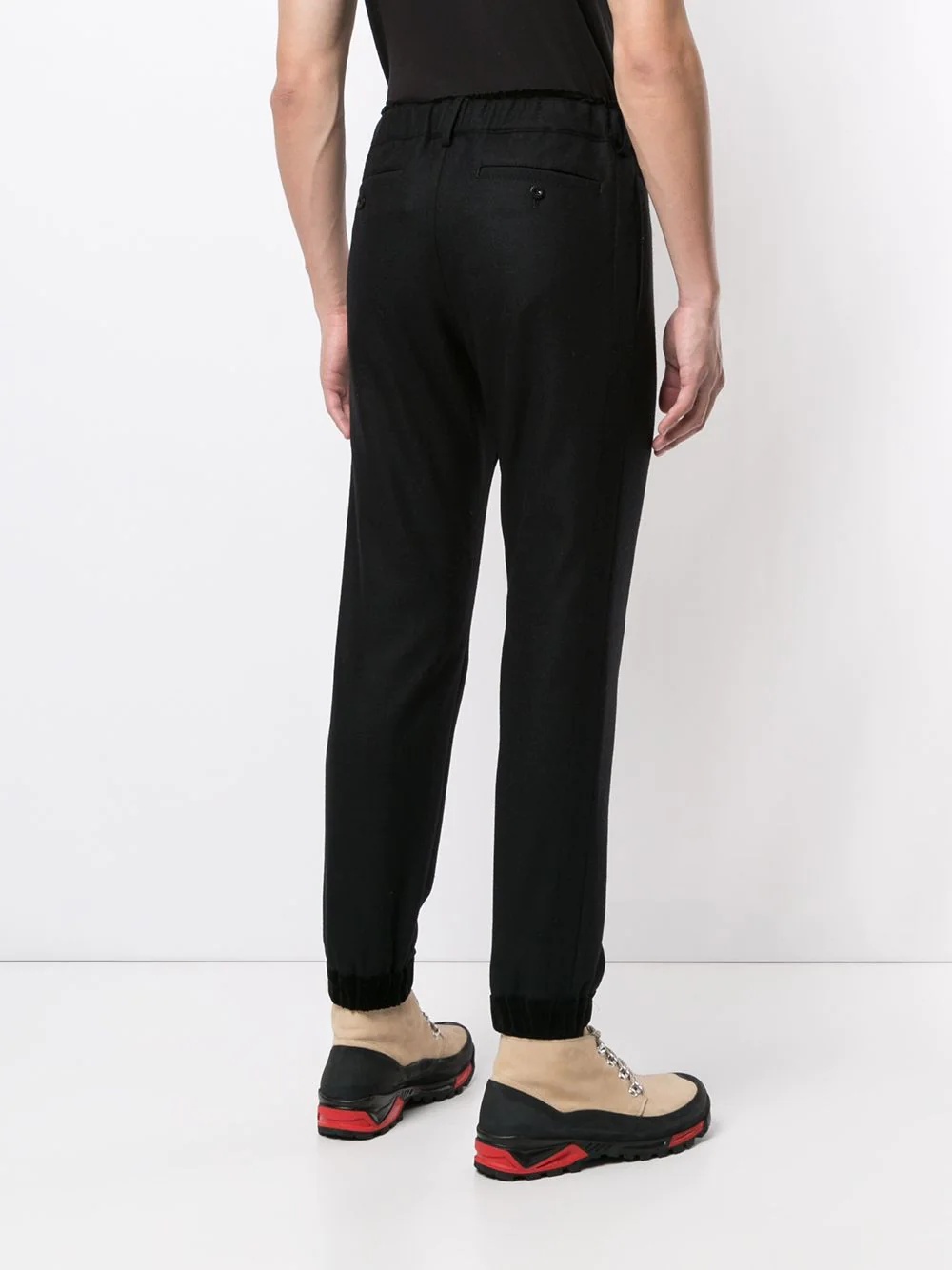 drawstring-waist cuffed trousers - 4