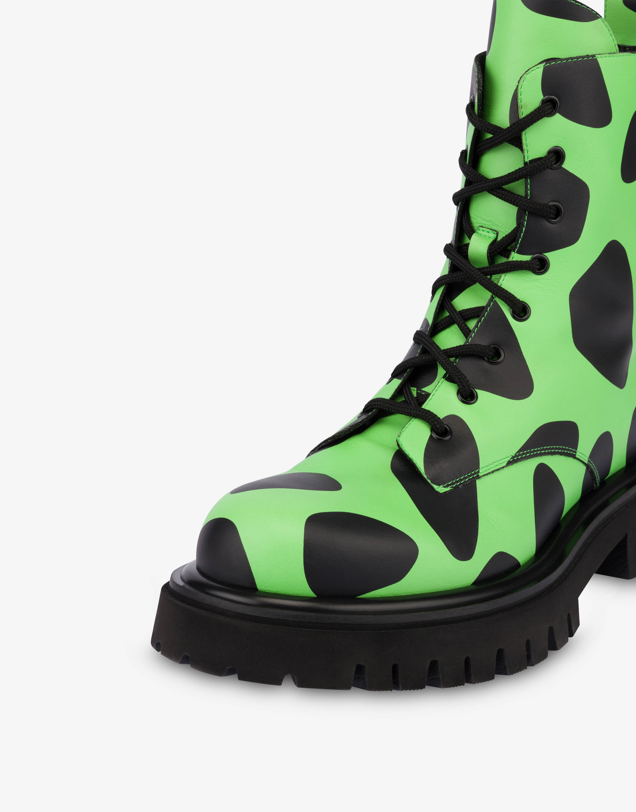 MOSCHINO X THE FLINTSTONES™ PRINTED COMBAT ANKLE BOOTS - 4