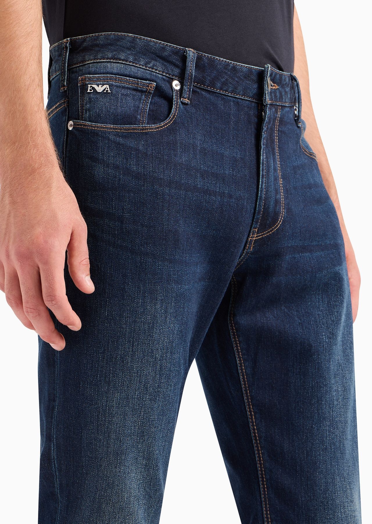 J06 slim-fit vintage-effect comfort-denim jeans - 5