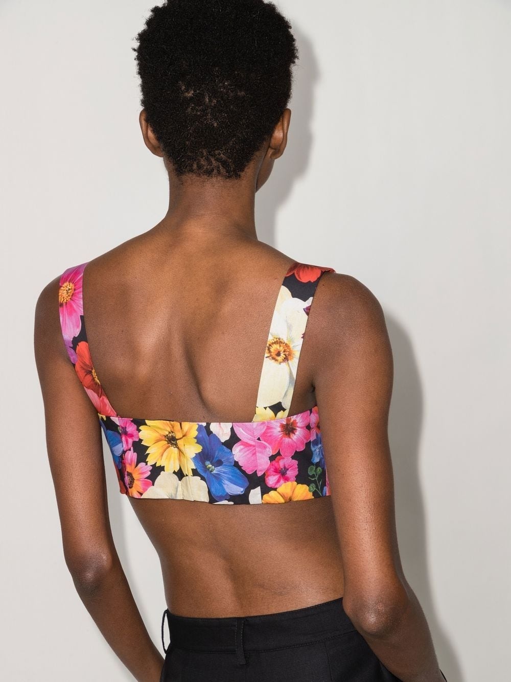 floral-print cropped top - 3