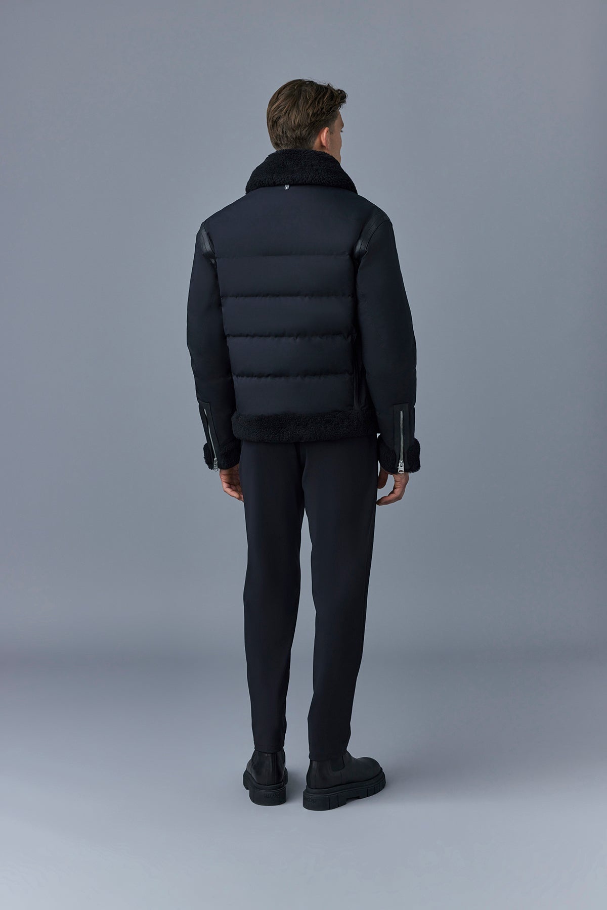 SOLOMON Down sheepskin jacket with spread collar - 3