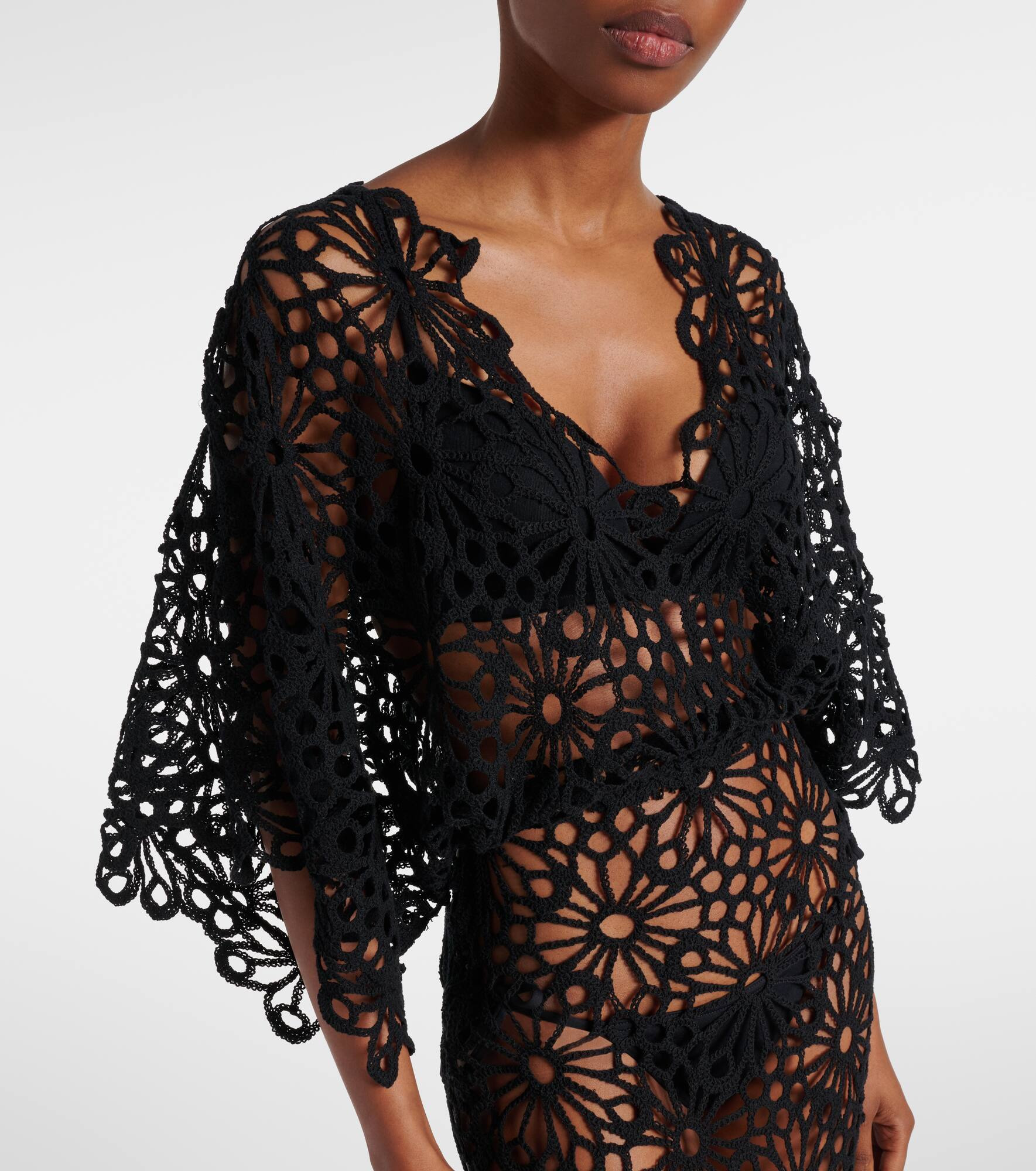 Obie open-knit cotton-blend maxi dress - 4