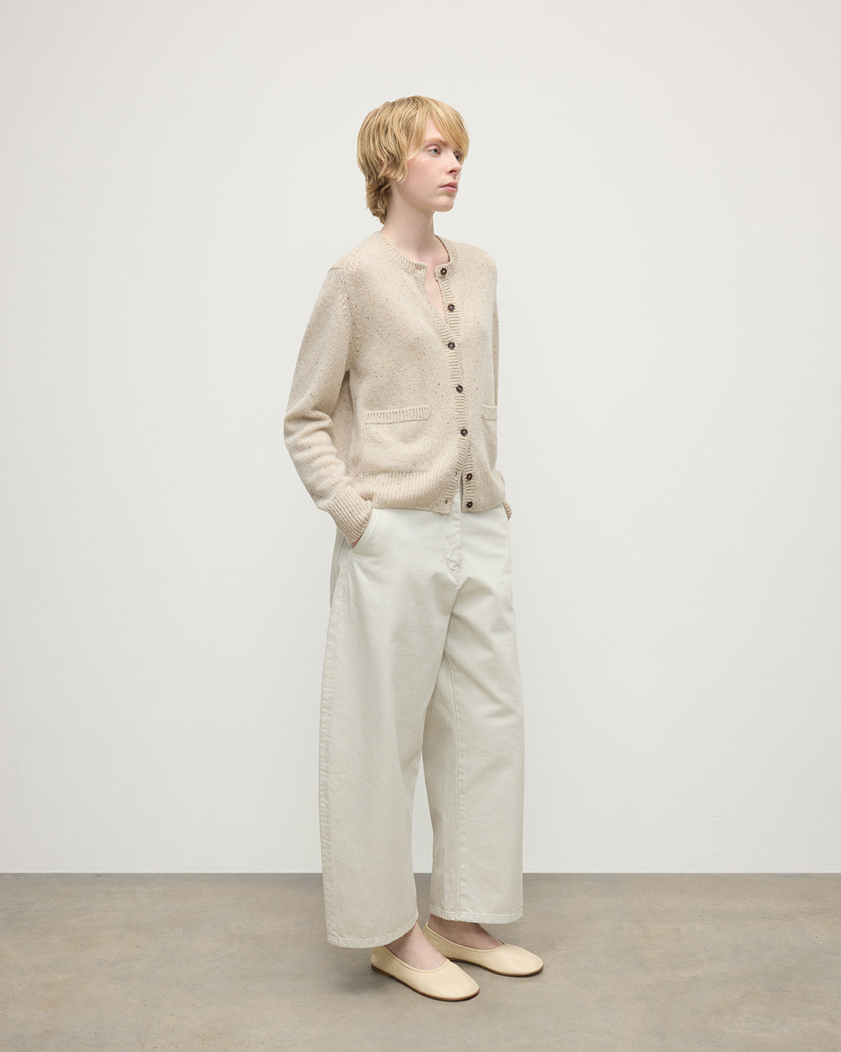 Donegal Cashmere Cream Cardigan - 3