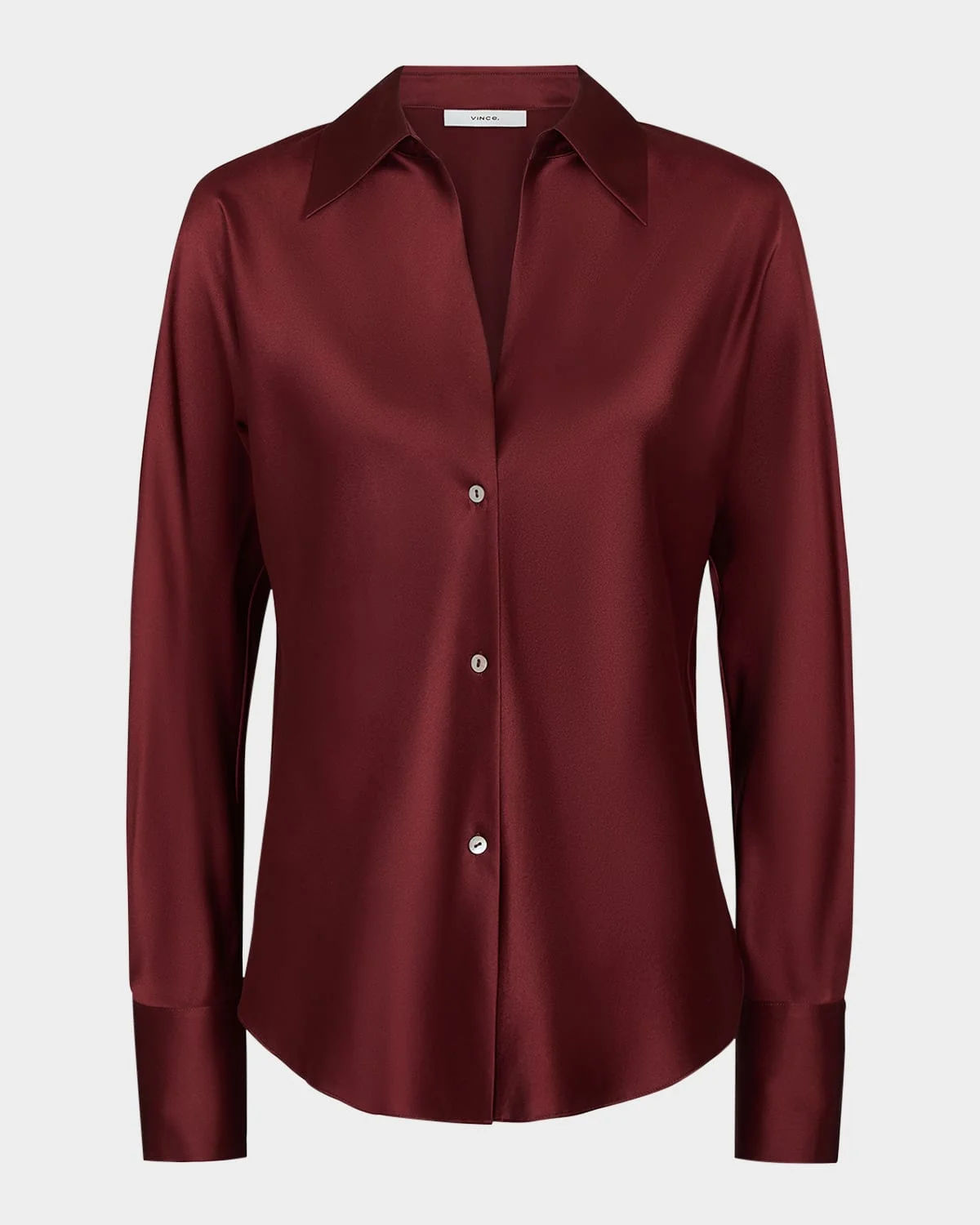 Bias Silk Long-Sleeve Blouse - 1