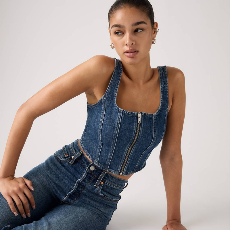 Levi's SEAMED ZIP BUSTIER TOP outlook