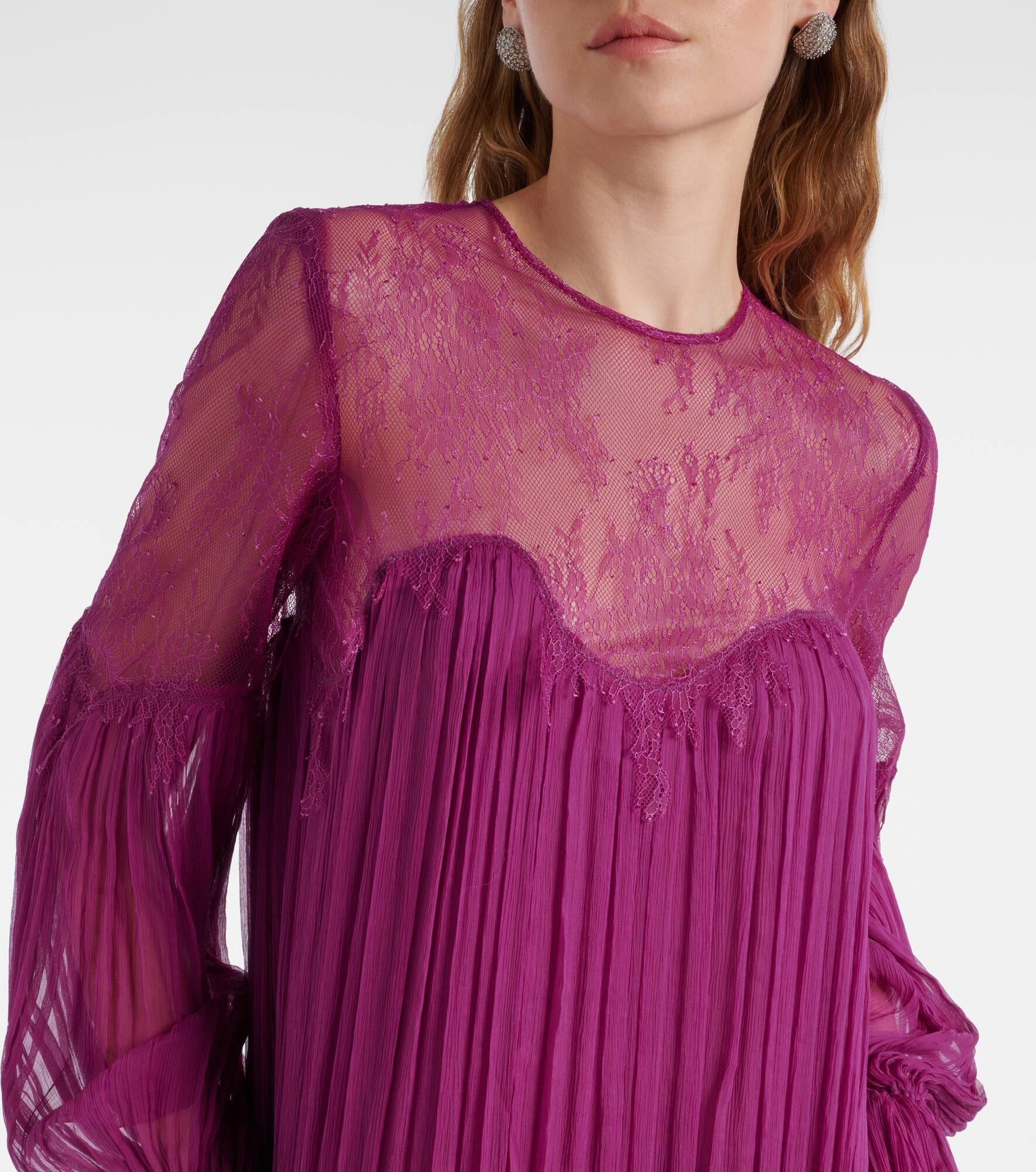 Renia silk-blend lace gown - 4