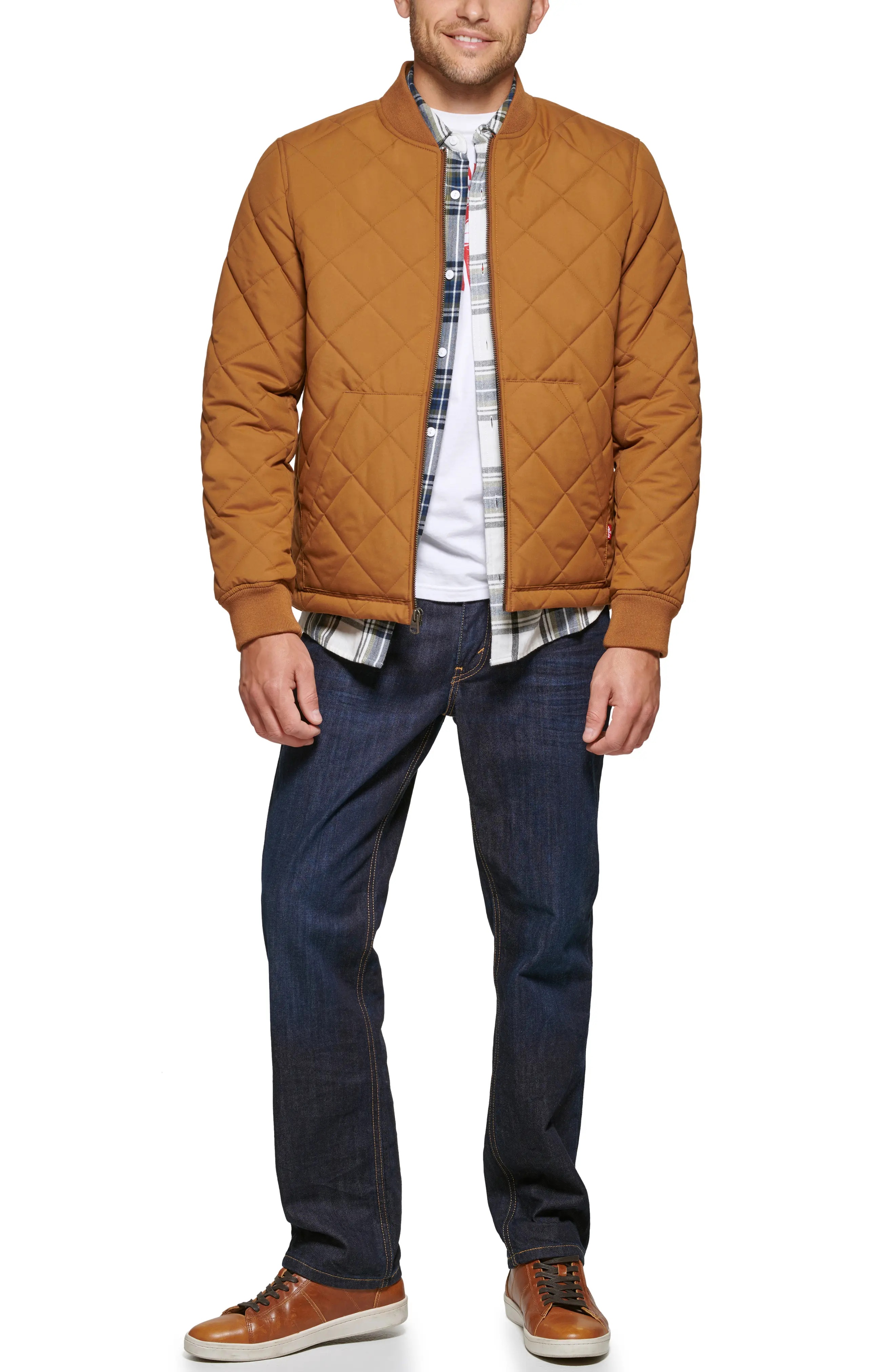 Diamond Quilted Bomber Jacket - 6