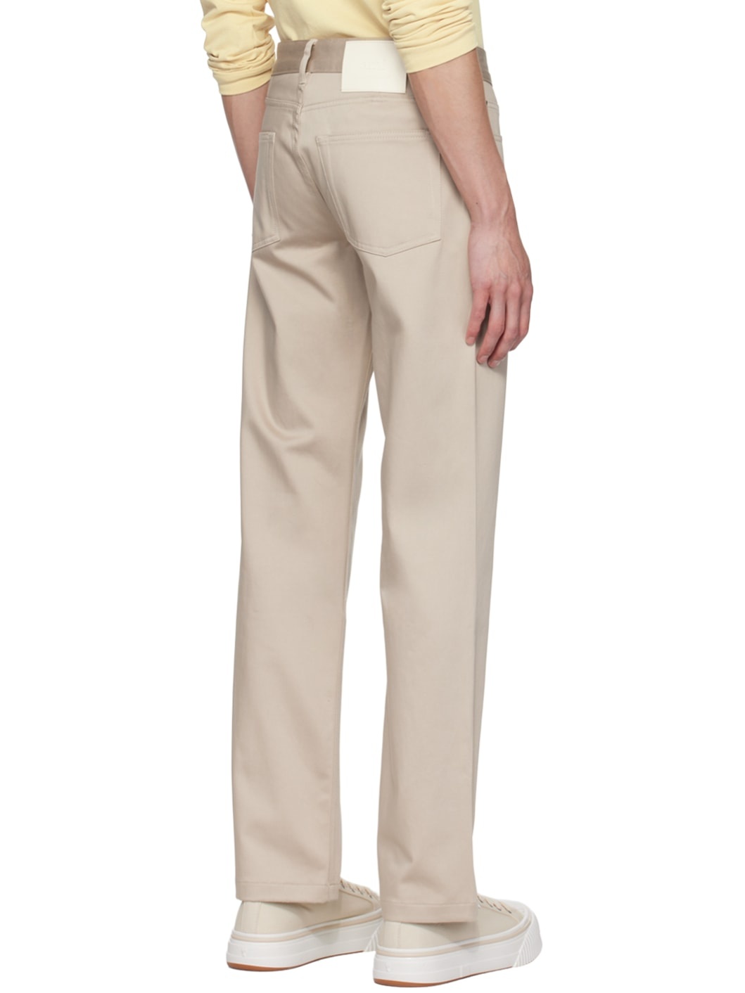 Beige Straight Fit Trousers - 3