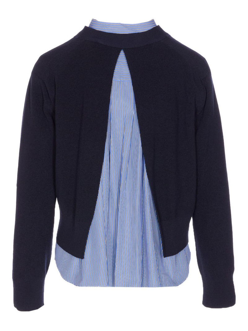sacai button-front striped shirt cardigan outlook