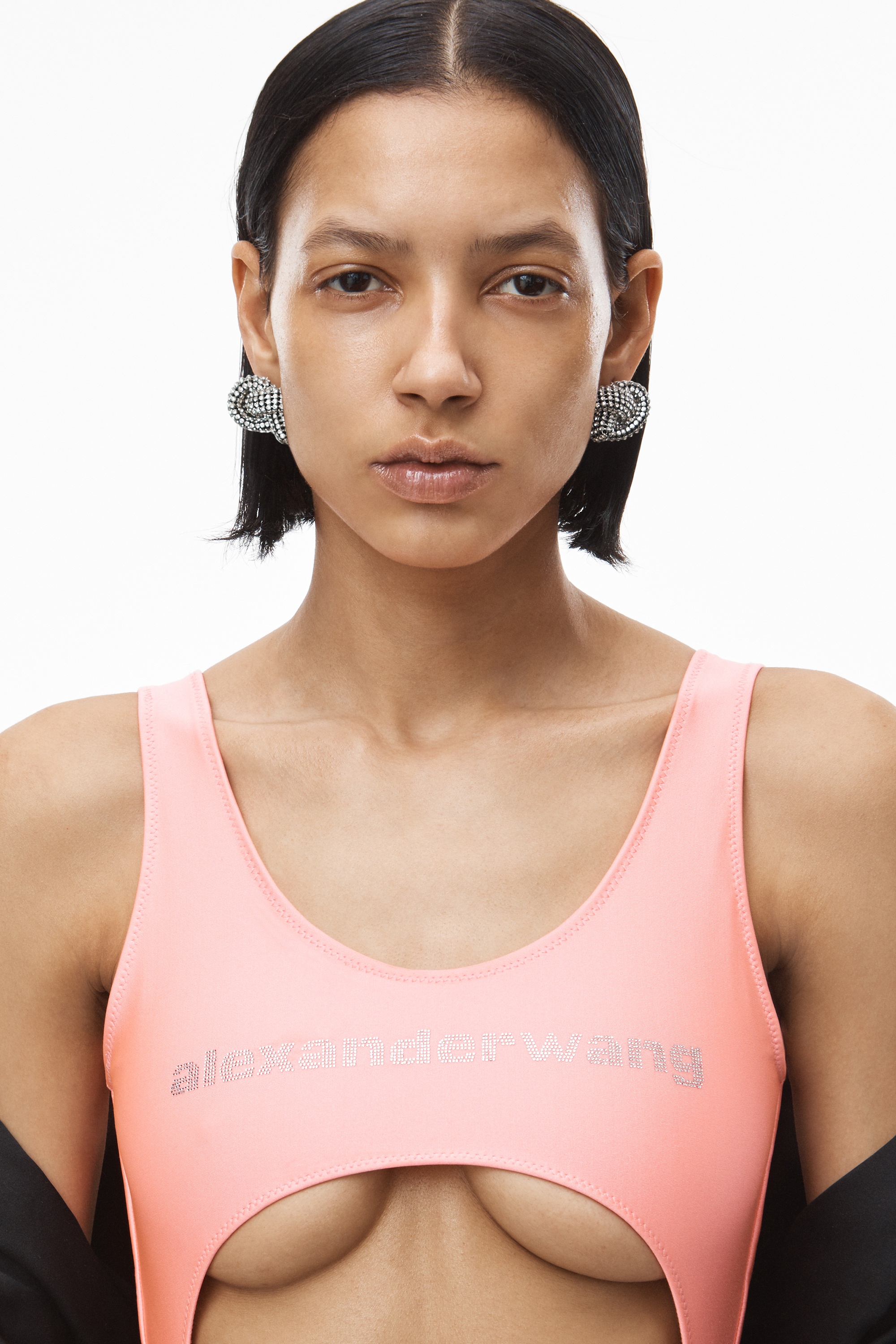 CRYSTAL LOGO SWIMSUIT IN ACTIVE STRETCH - 3