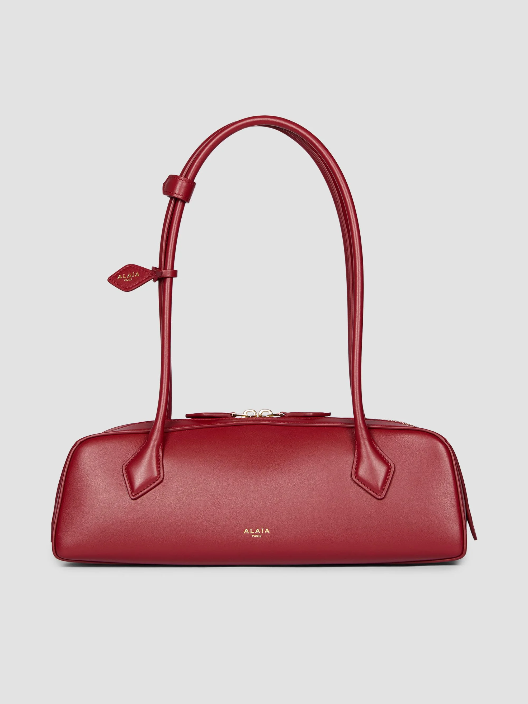 Women's Le Teckel Medium Leather Shoulder Bag - Deep Red - 1