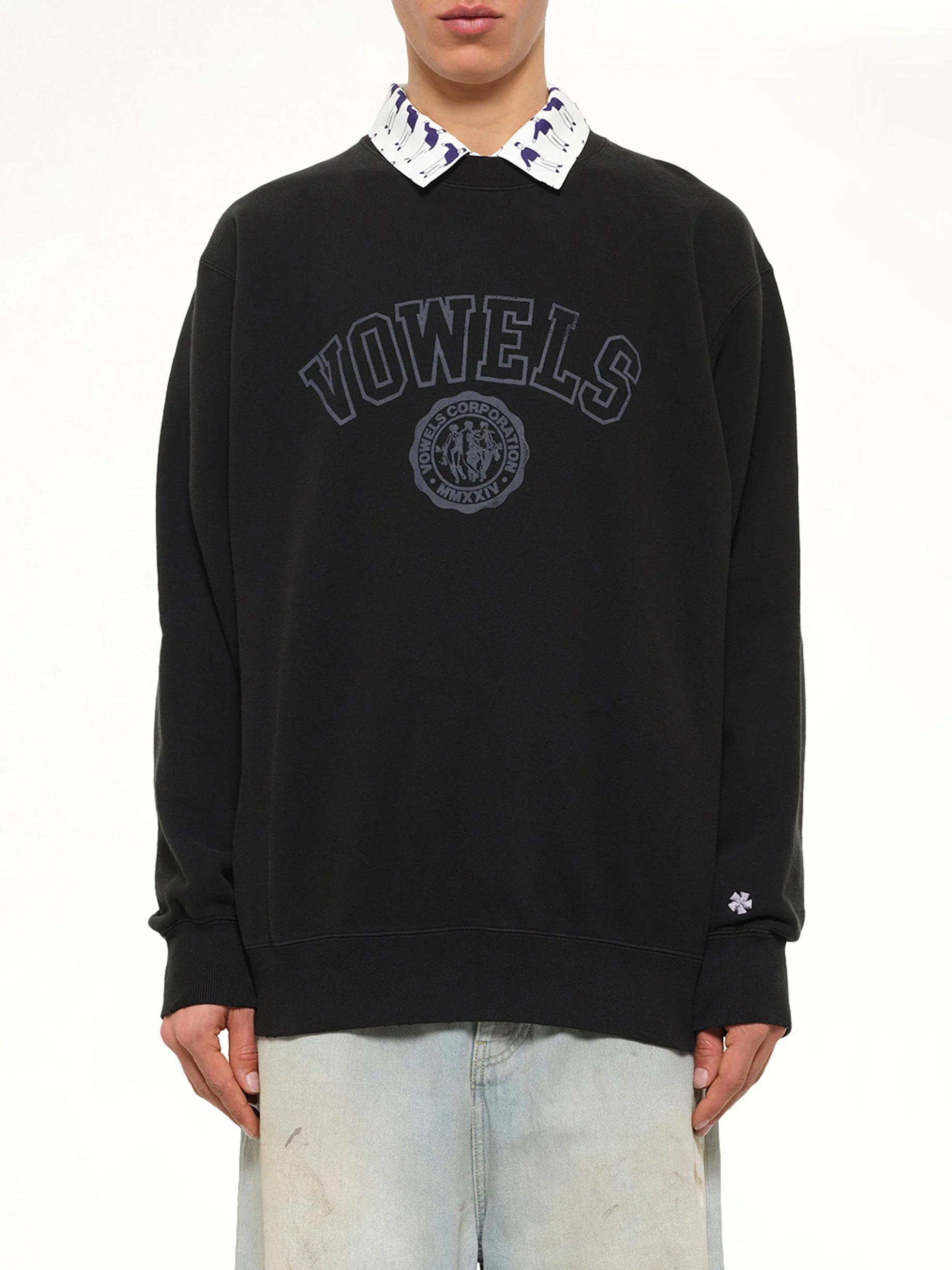 Faded Collegiate Sweatshirt in Black - 1