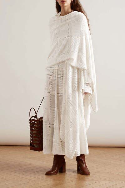 Chloé Pointelle-knit wool, cashmere and silk-blend wrap outlook