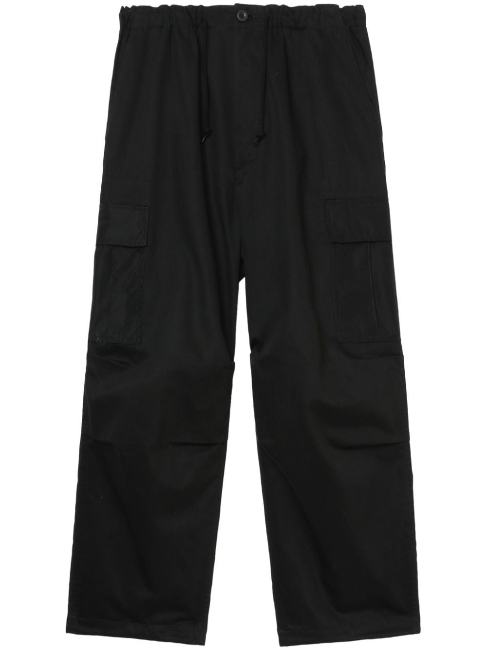 wide-leg cotton cargo trousers - 1