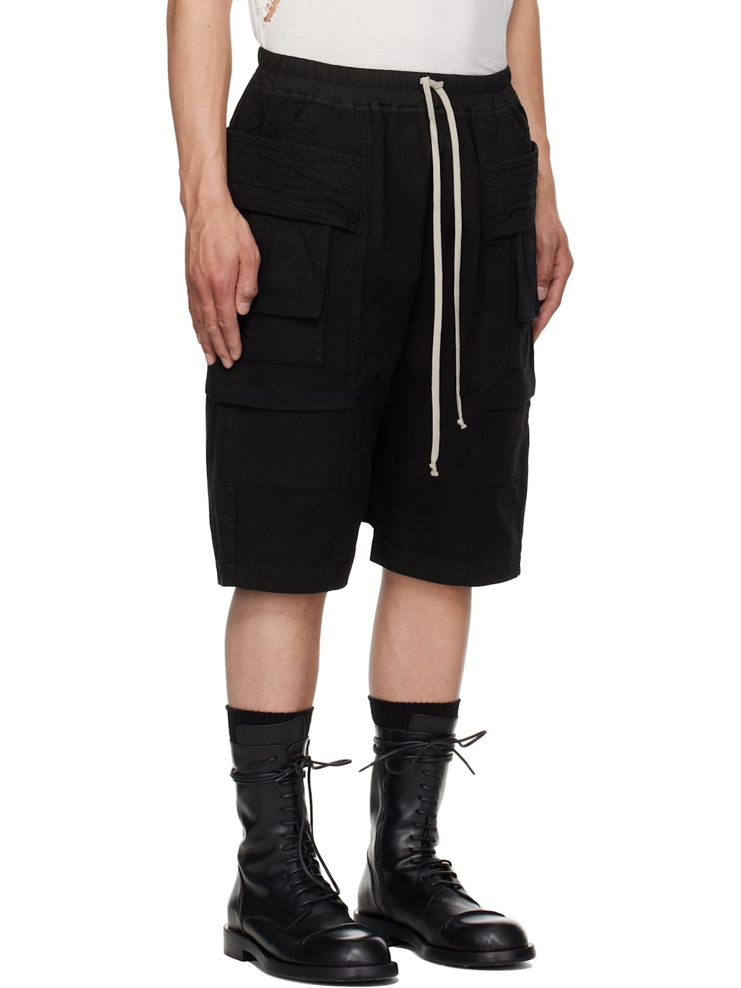 Black Hollywood Creatch Cargo Pods Shorts - 2