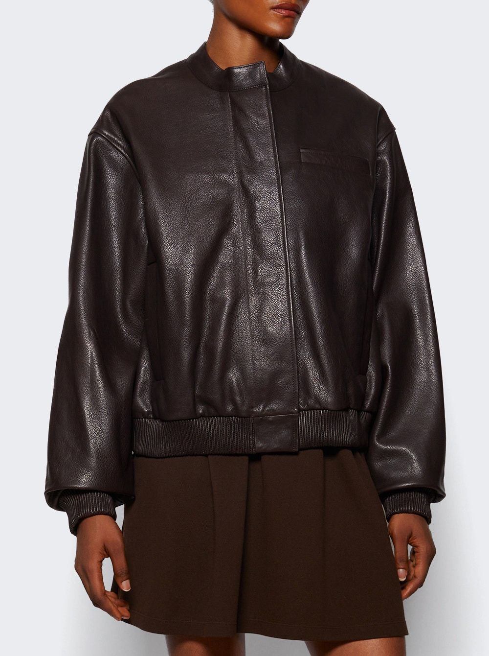 Marlow Leather Bomber Jacket Coffee - 2