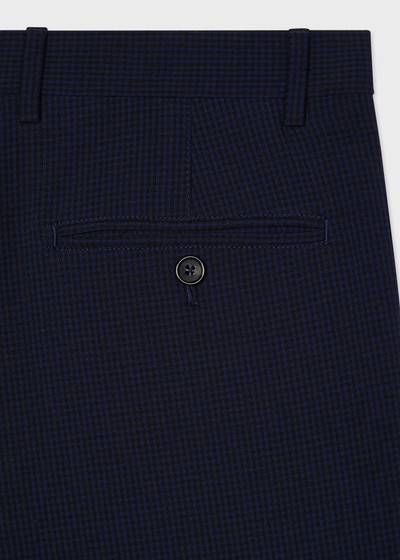 Paul Smith Navy Pleated Seersucker Check Trousers outlook