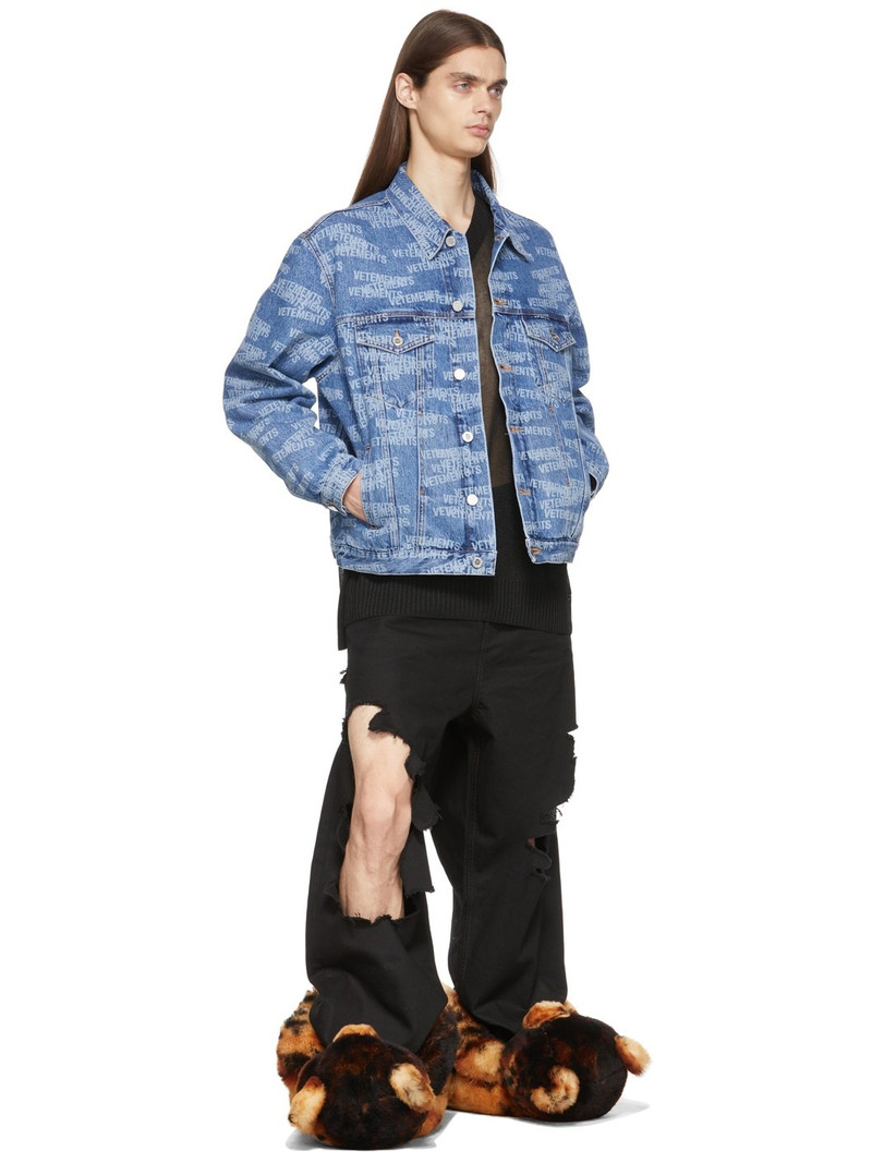 로고 인쇄 데님 재킷 4
