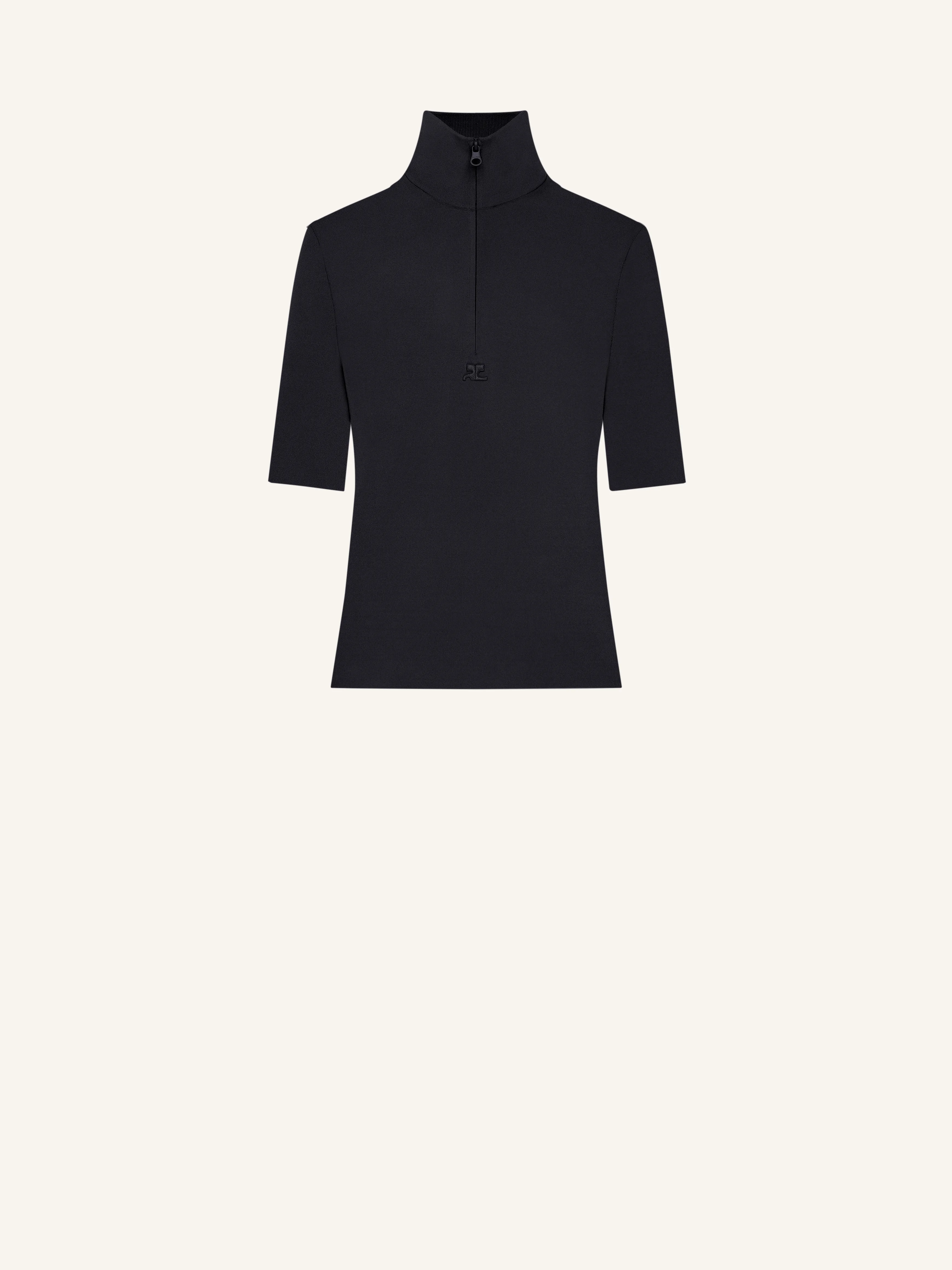 ZIPPED MOCKNECK TOP - 1