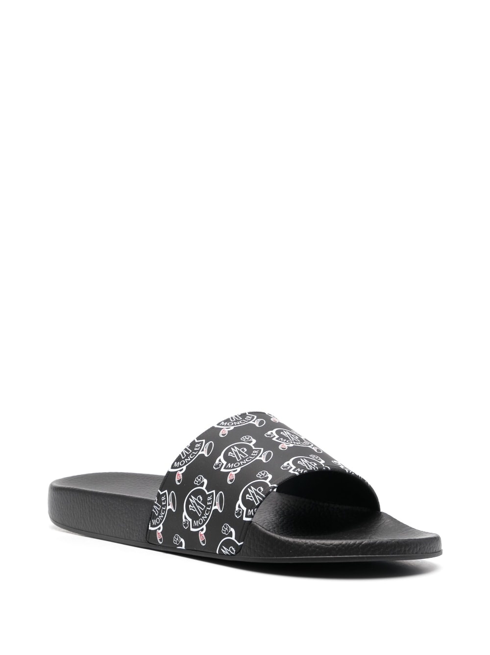 logo-print open-toe slides - 2