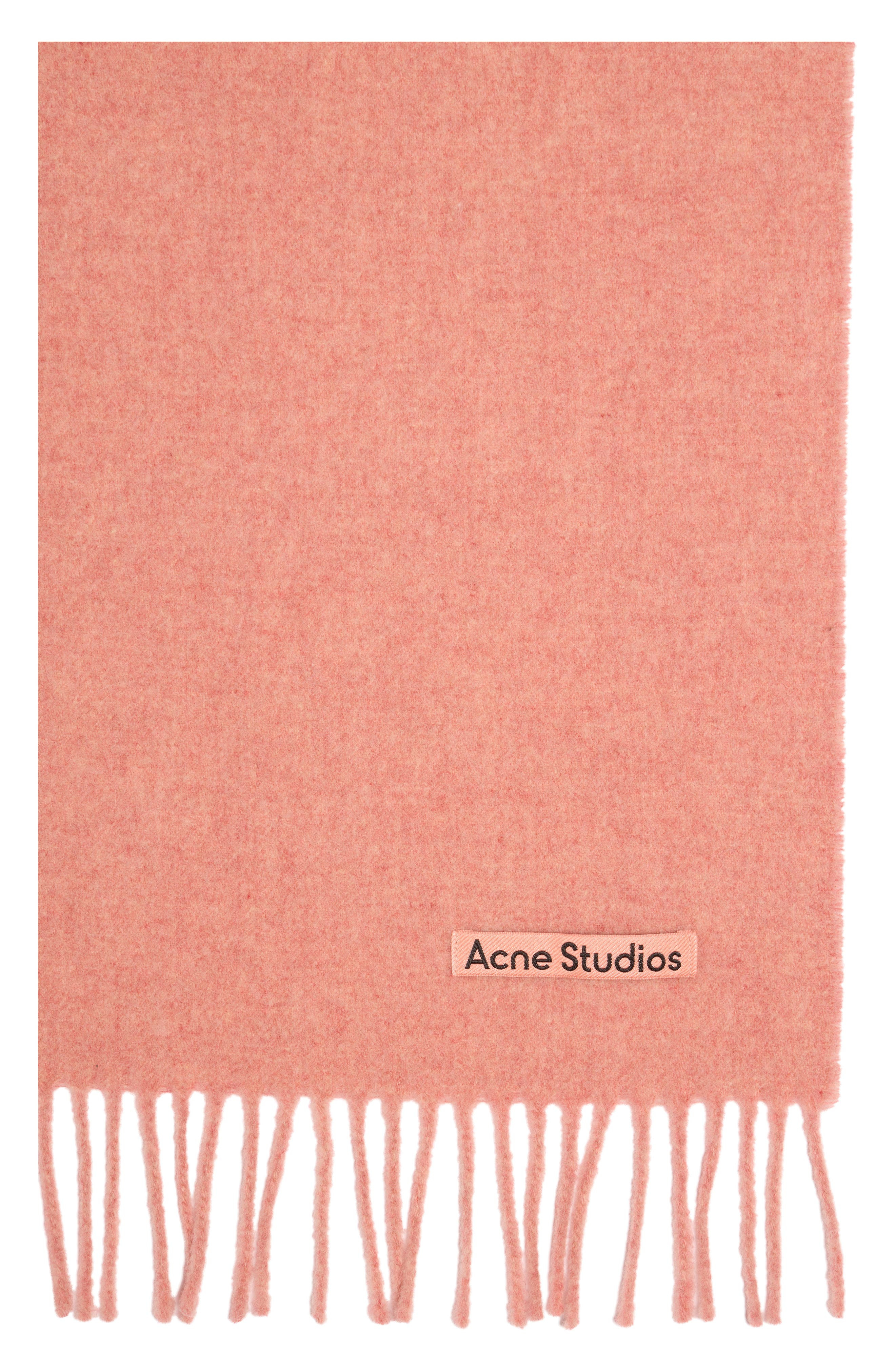 Acne Studios Fringe Wool Scarf in Rose Melange at Nordstrom - 4