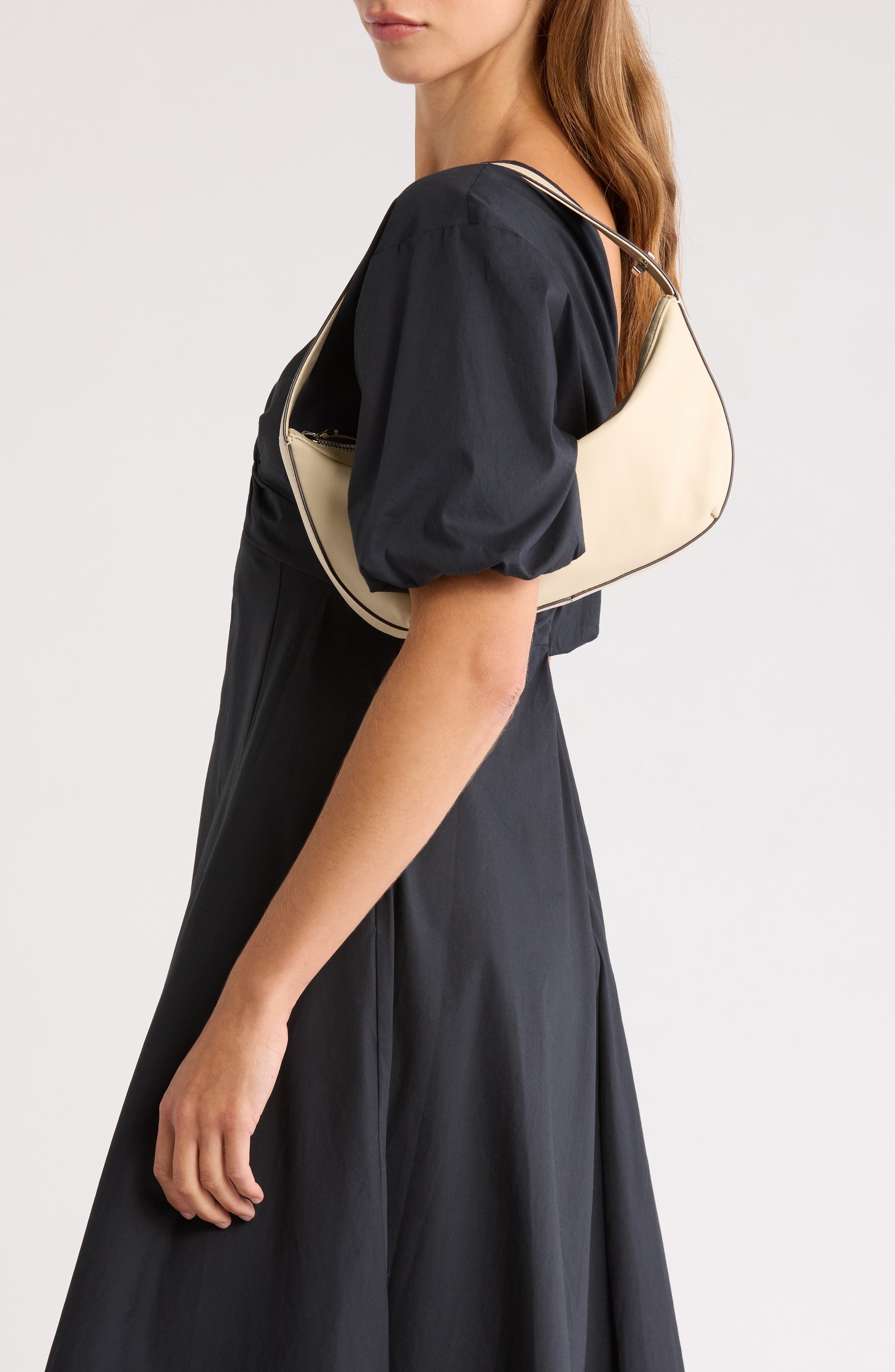 STAUD Demy Convertible Leather Shoulder Bag in Cream at Nordstrom - 2