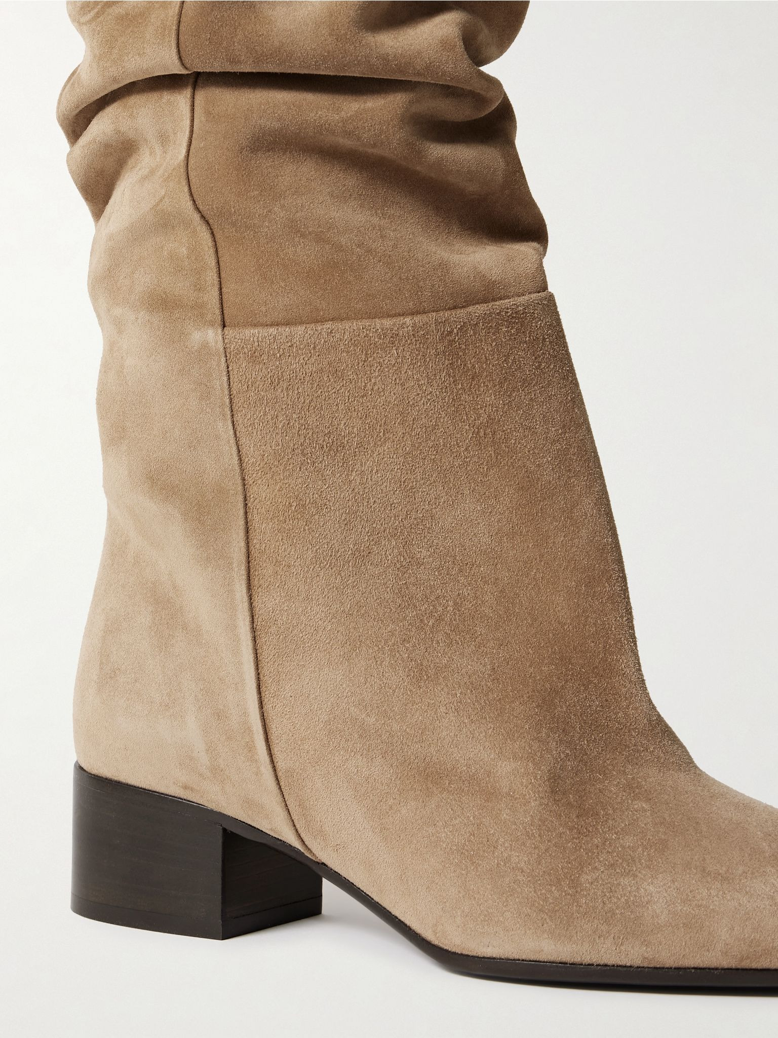 Andee suede over-the-knee boots Taupe - 4
