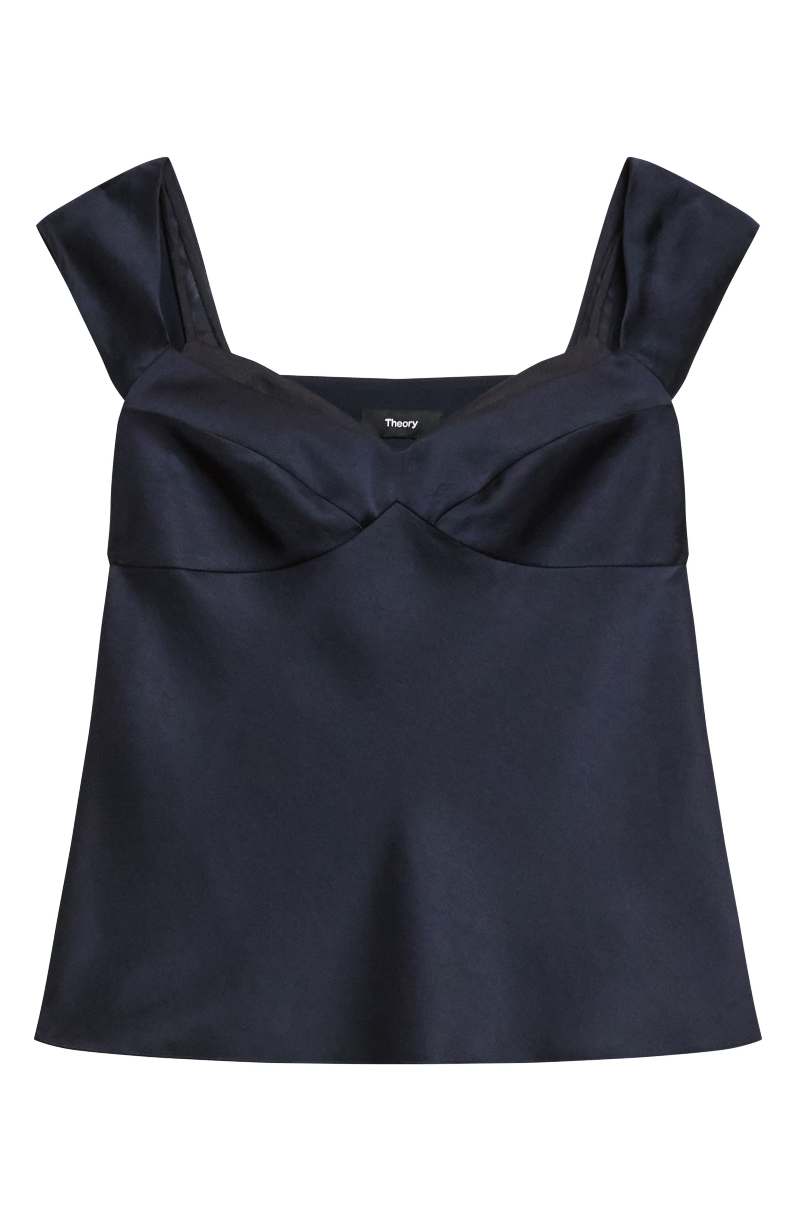 Theory Peek Camisole Layered Look Sleeveless Top in Navy/Black at Nordstrom - 5