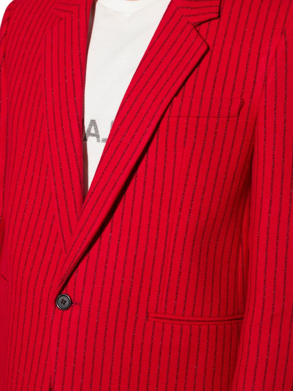 pinstripe-pattern single-breasted blazer - 5