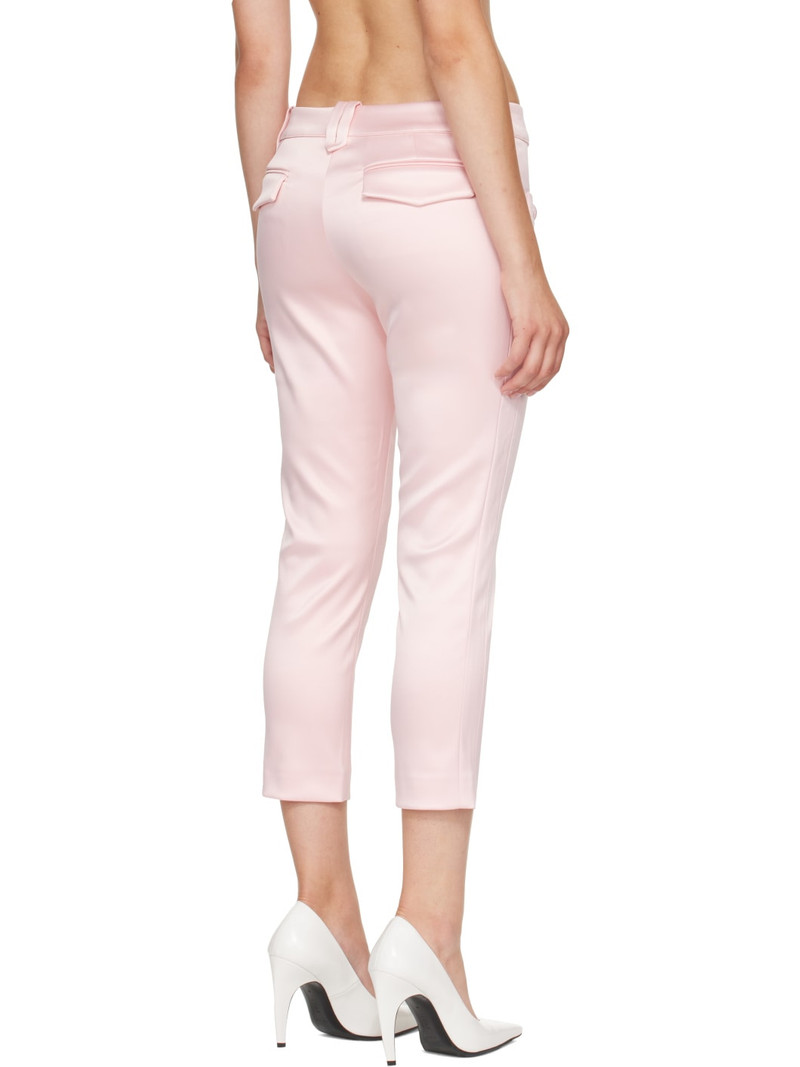 Pink Satin Cigarette Trousers 3