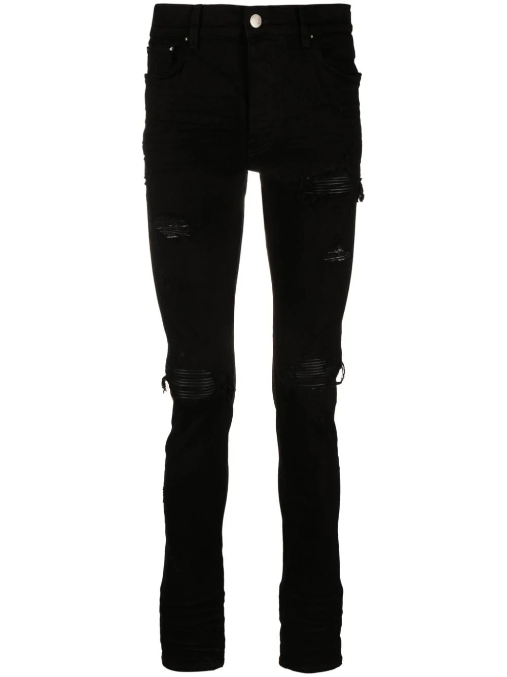 distressed skinny cut jeans - 1