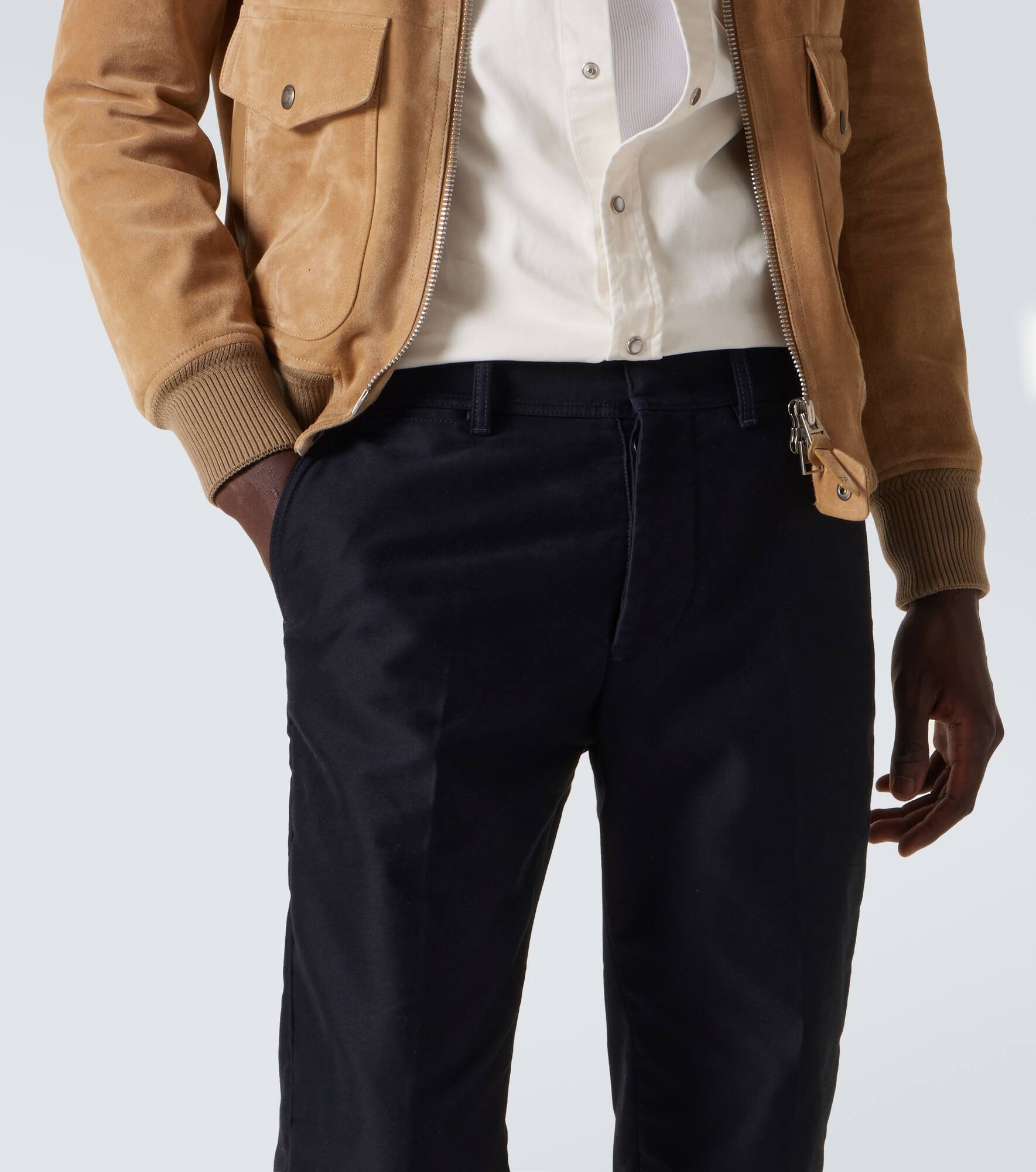 Cotton satin chinos - 5