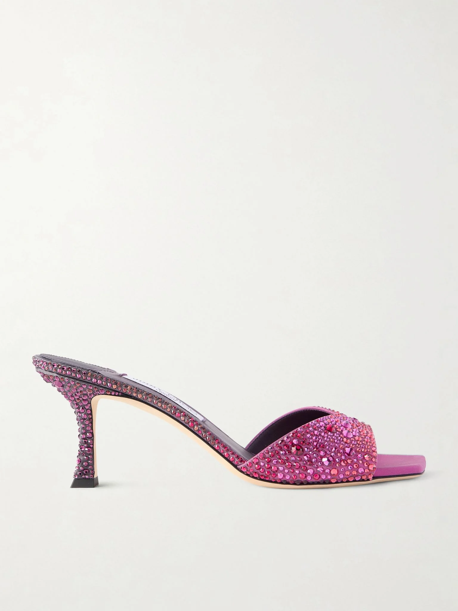 Skye 70 crystal-embellished satin mules Violet - 1