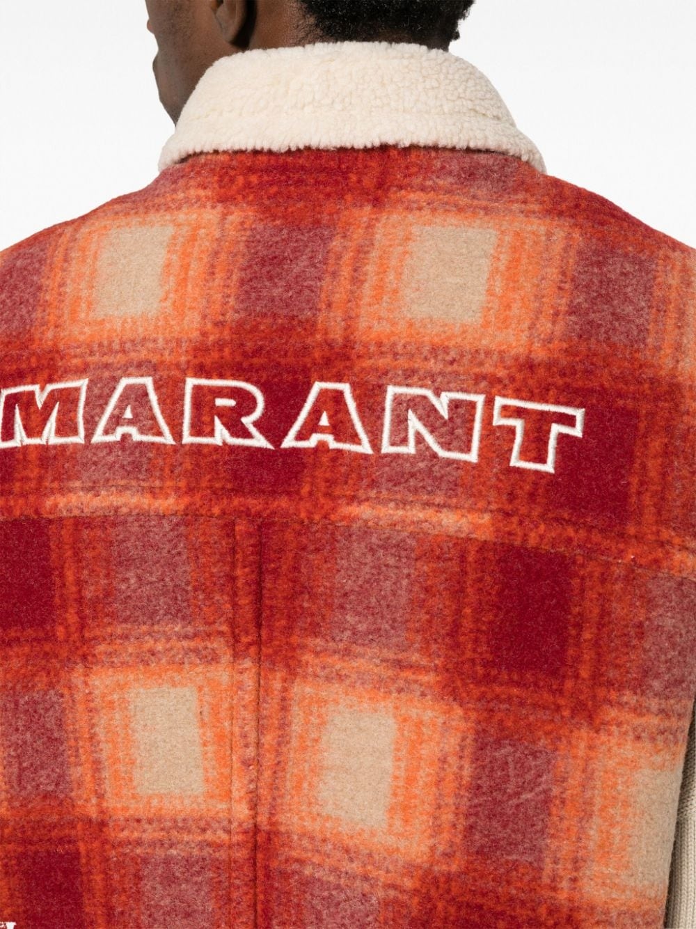 Kiraneo logo-embroidered plaid-check gilet - 5