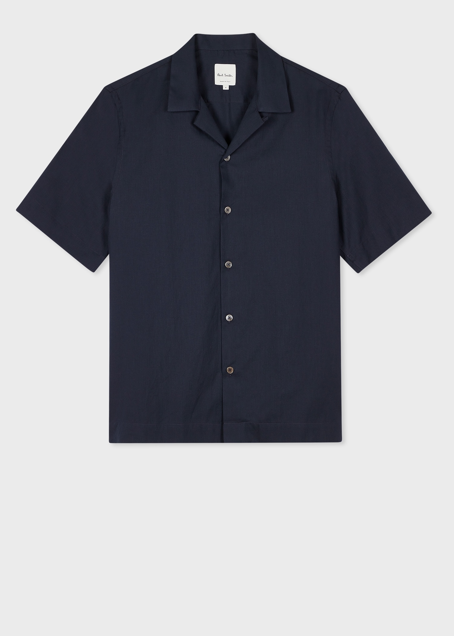 Navy Cotton Flannel Short Sleeve Shirt - 1