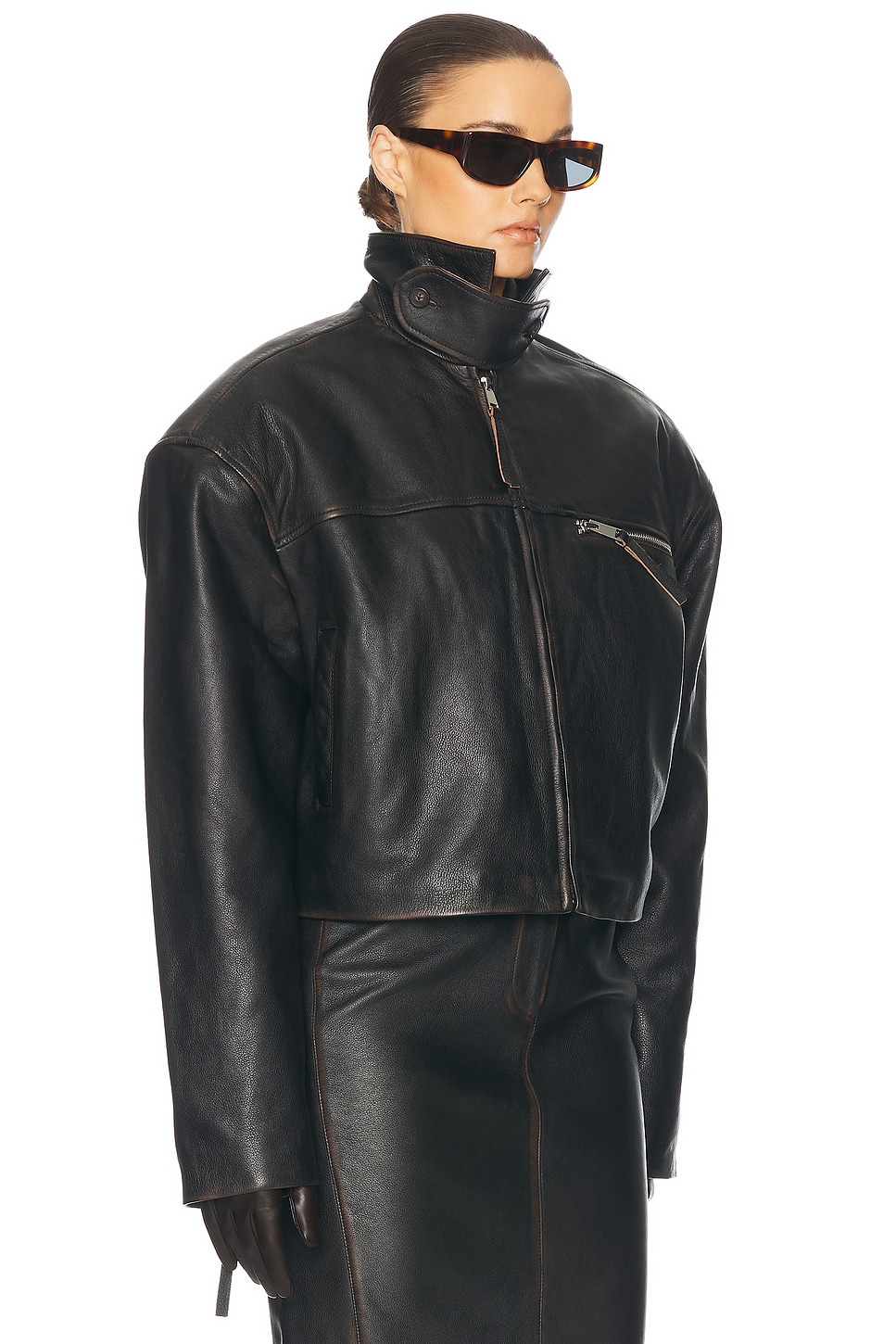 The Leather Oversized Moto Jacket - 2