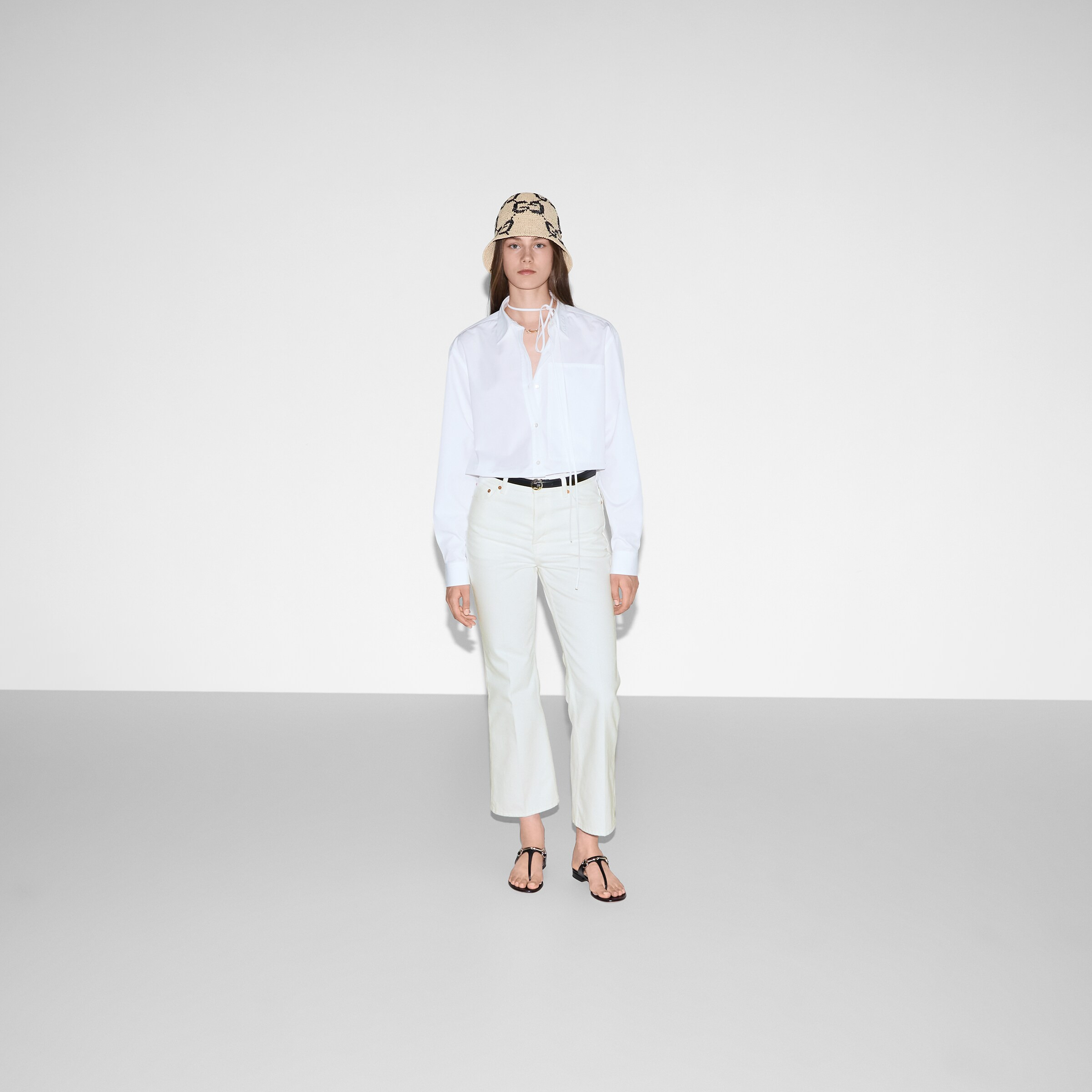 Embossed cotton poplin shirt - 2