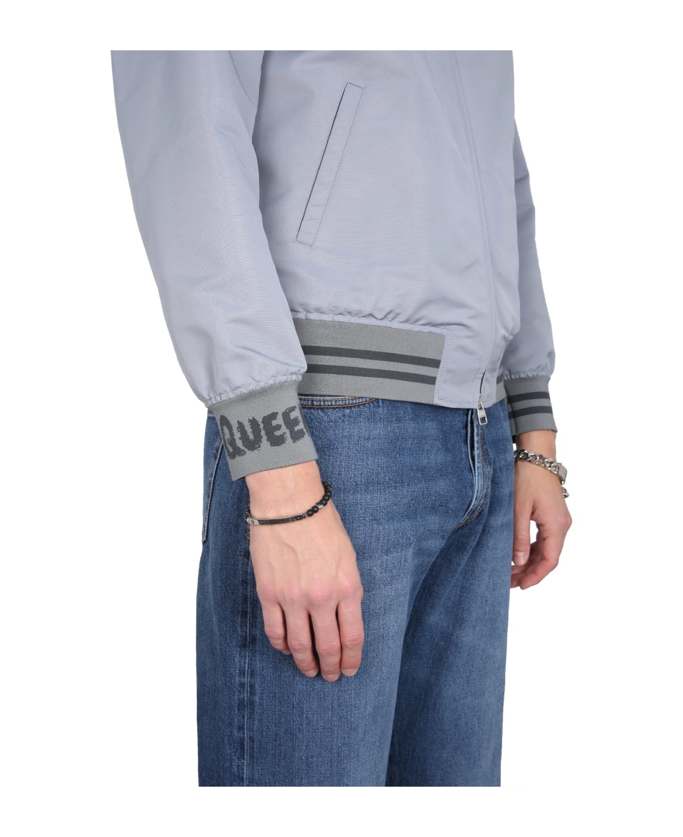 Stripe Trim Bomber Jacket - 4
