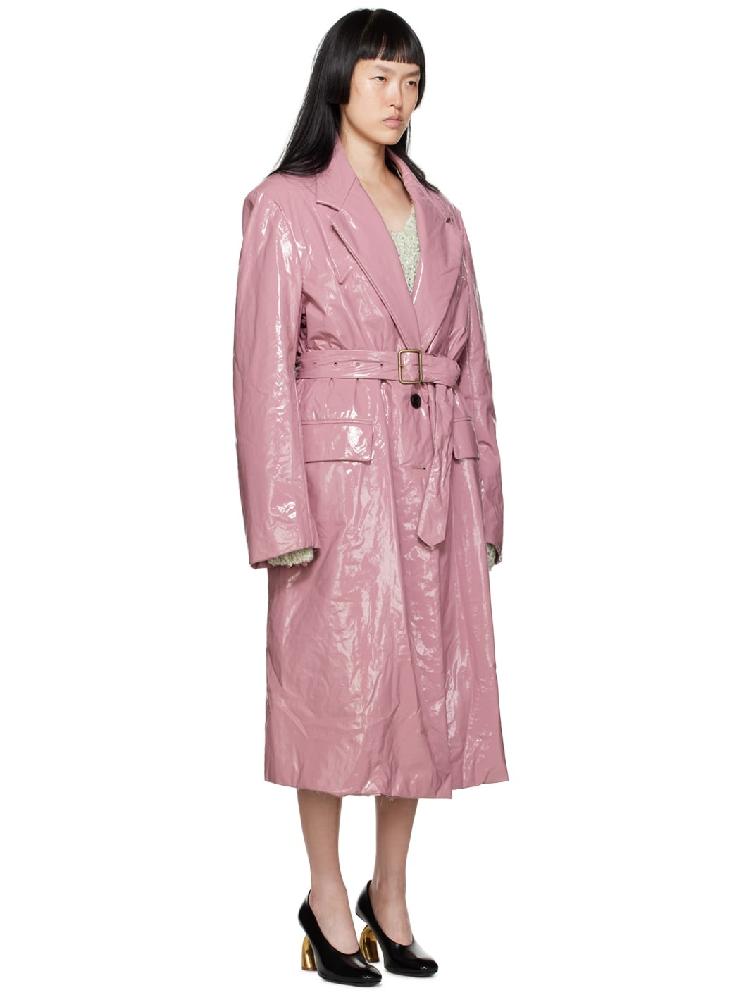 Pink Lacquered Coat - 2