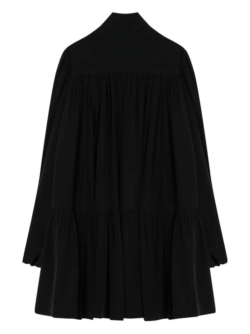 bow-neck tiered mini dress - 6