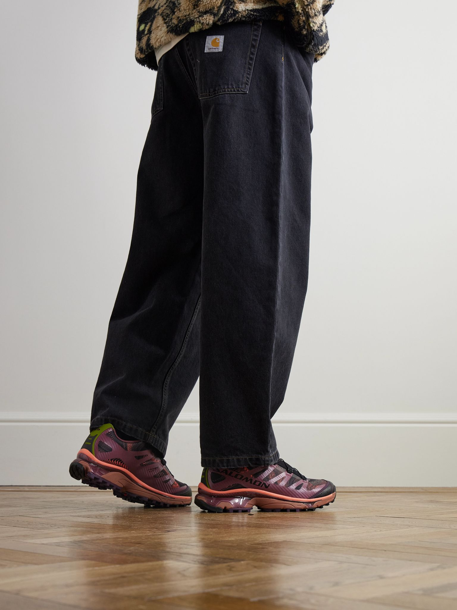 XT-4 Rubber-Trimmed Mesh Sneakers Red - 2