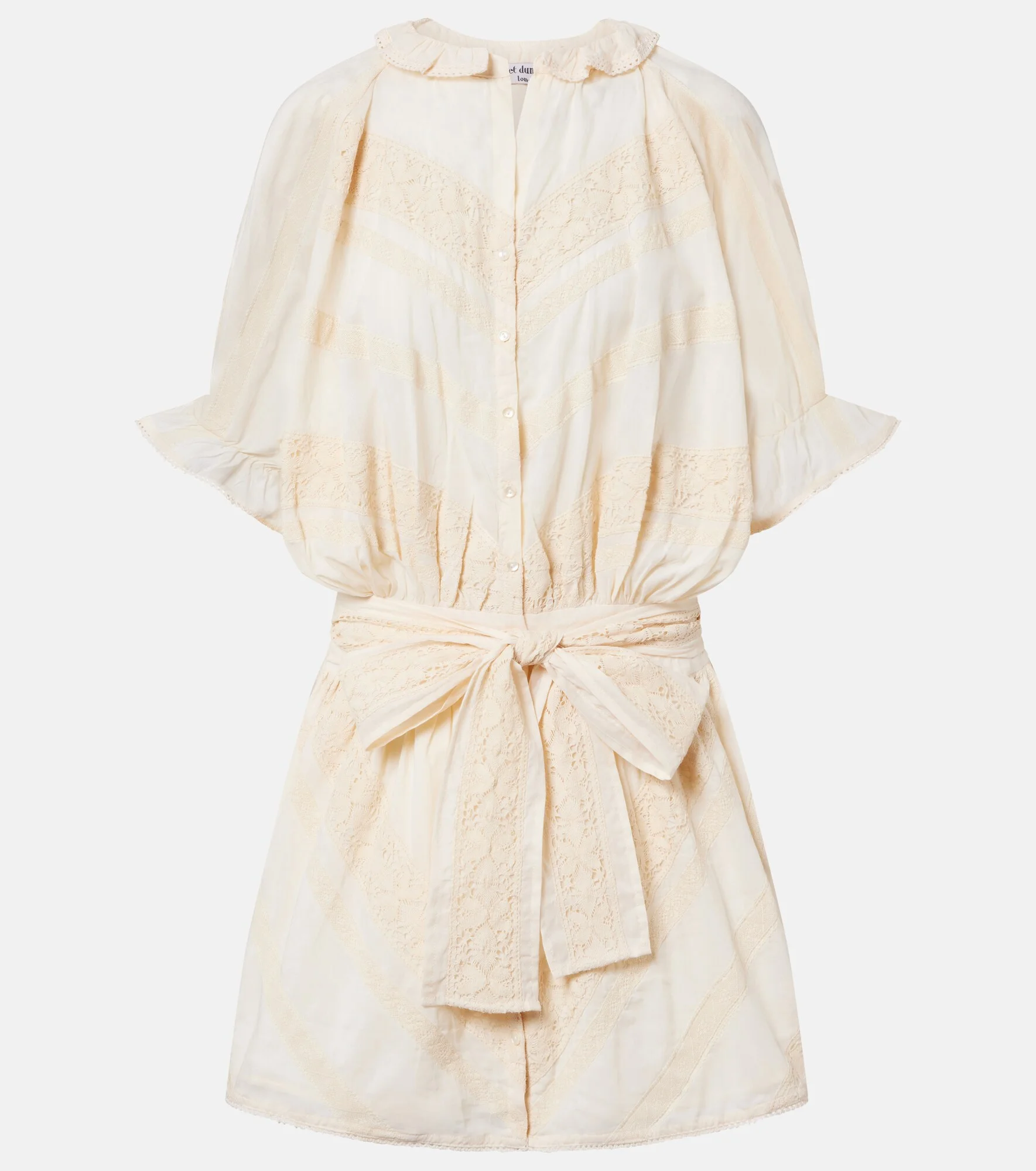 Embroidered cotton shirt dress - 1