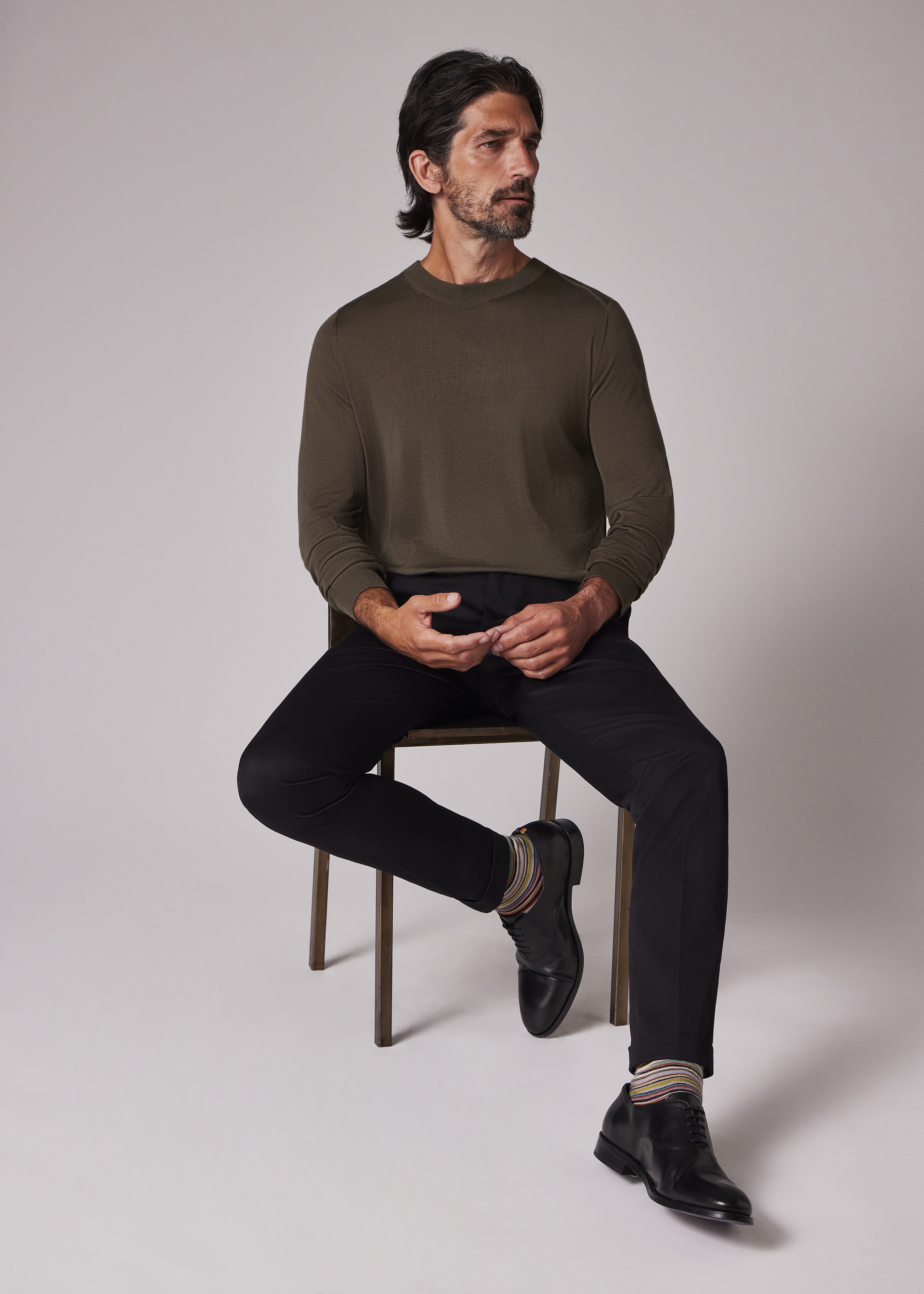Khaki Merino Wool Sweater - 5